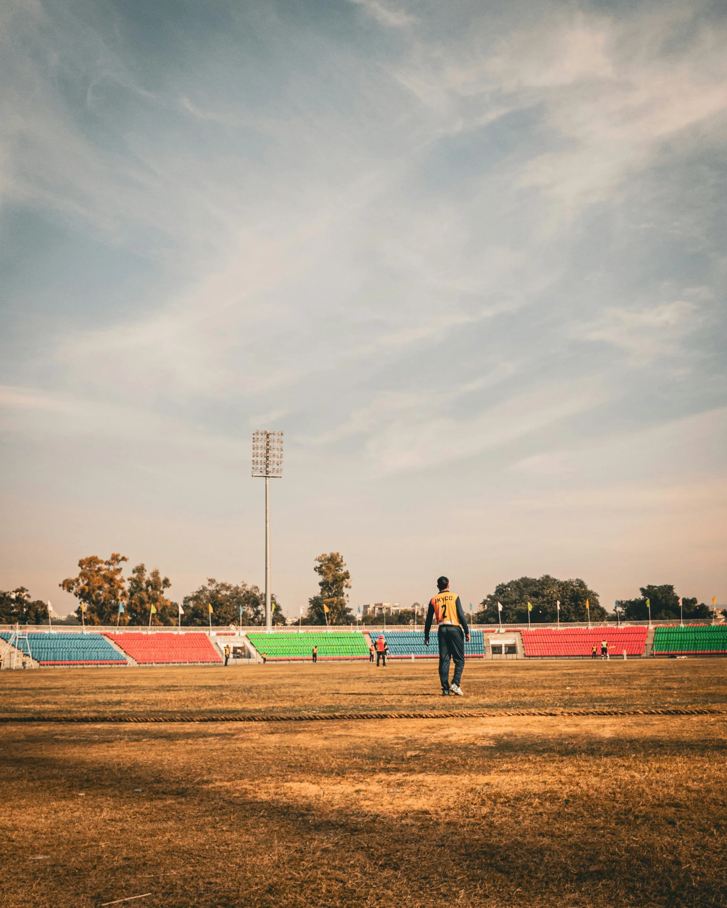 Football players on field